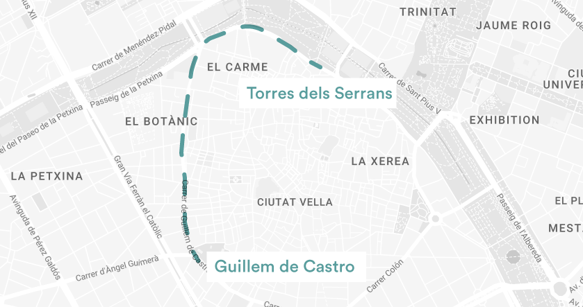 Mapa Guillem de Castro, València